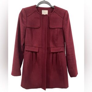 Maroon Boiled Wool Women’s Lady Coat